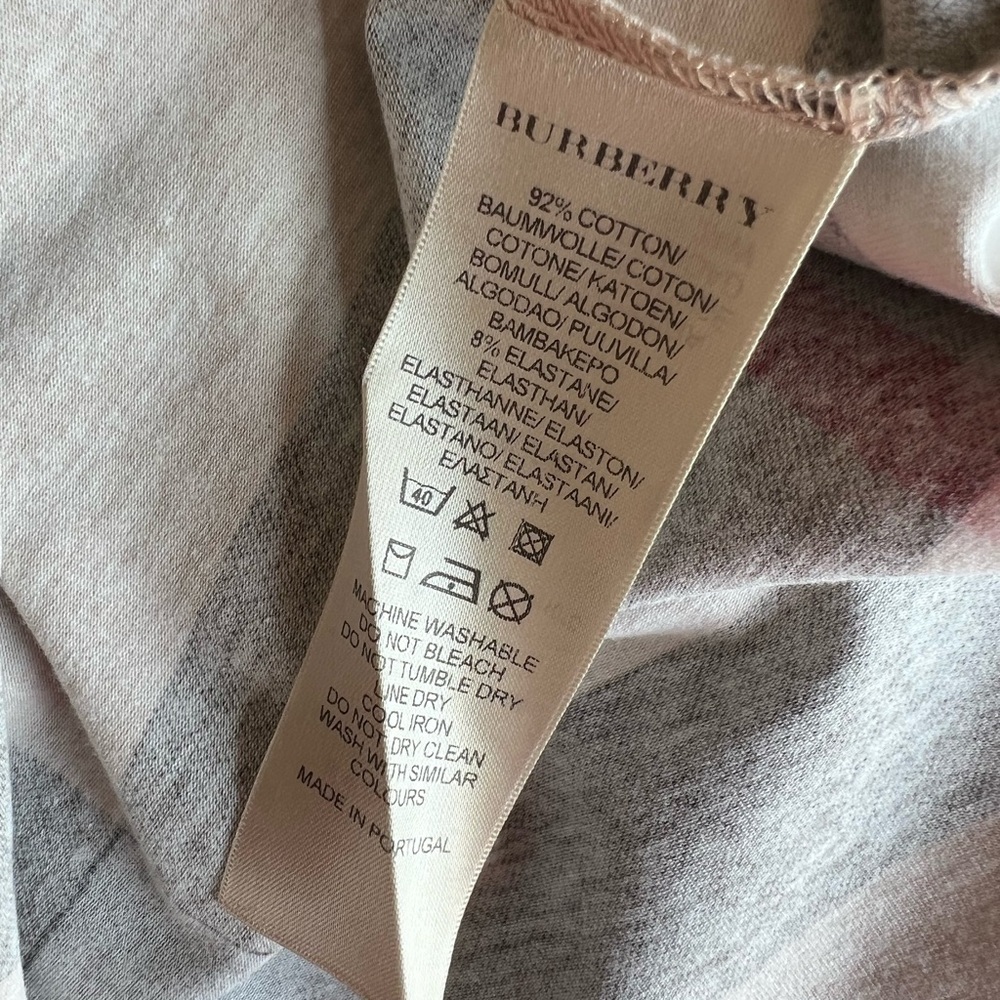 Burberry Brit Giant Check Scoop Neck 3/4 Sleeve Tee - Picture 6 of 6